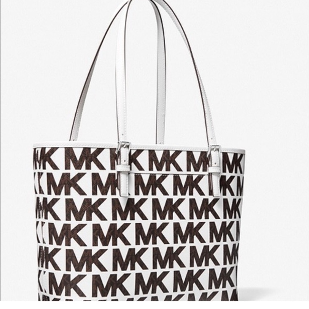 Michael Kors Jet Set Travel Medium Stripe Tote Bag - Picture 6 of 7